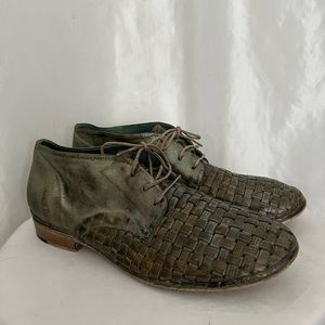 La Bottega Di Lisa Woven Leather Ankle Booties 38
